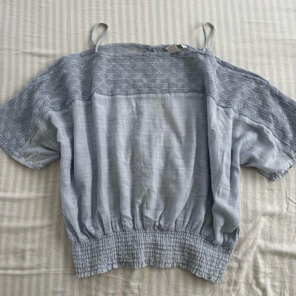 H&M Baby Blue Eyelet Top
